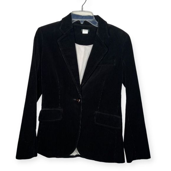 J. Crew Jackets & Blazers - J Crew Corduroy Blazer Black Women’s Size 6 100% Cotton Vintage Very Nice!